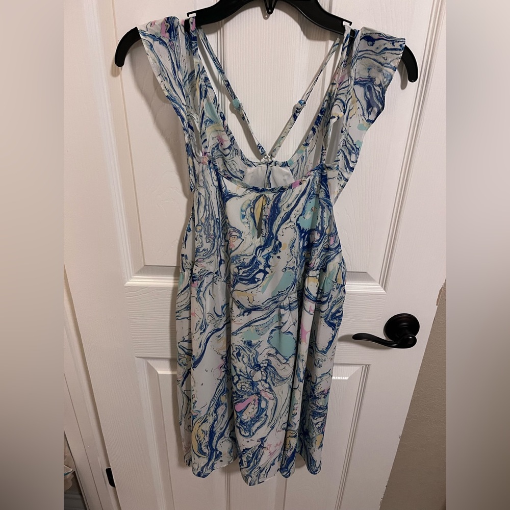 Cold shoulder ruffle dress